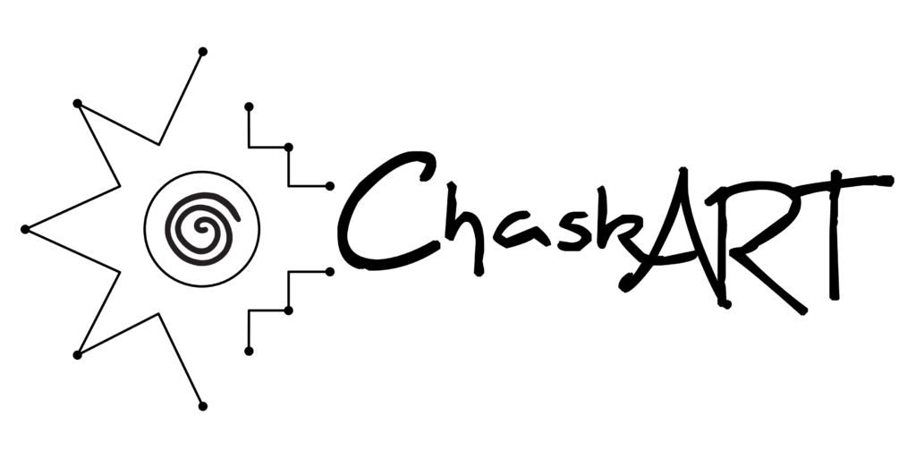 Logo von ChaskART mit Chakana, Spirale, Venus