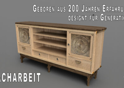 Möbelprototyp aus Edelkastanie in nachhaltiger Bauweise