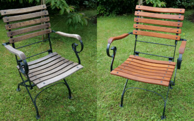 Verwitterte Teakgartenstühle auffrischen – nachhaltig & langlebig